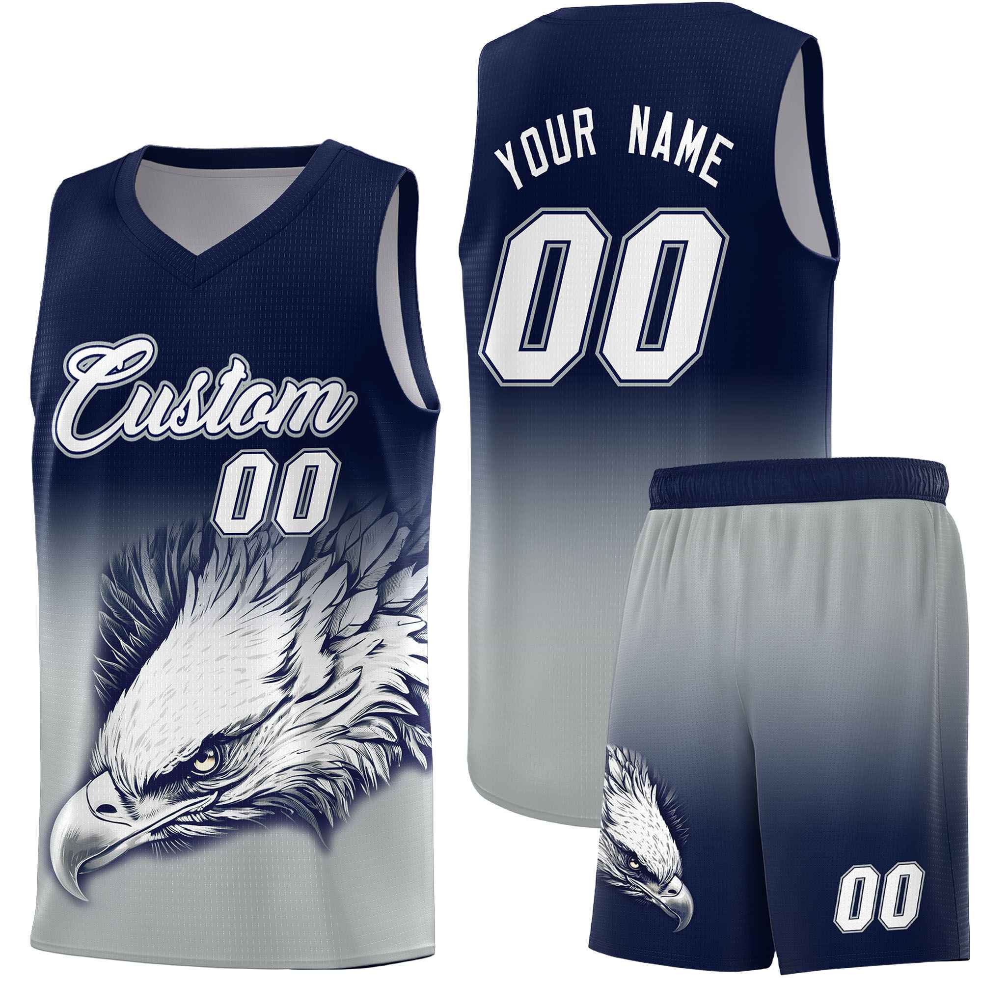 Custom Red Royal Basketball Kits with Eagle Pattern