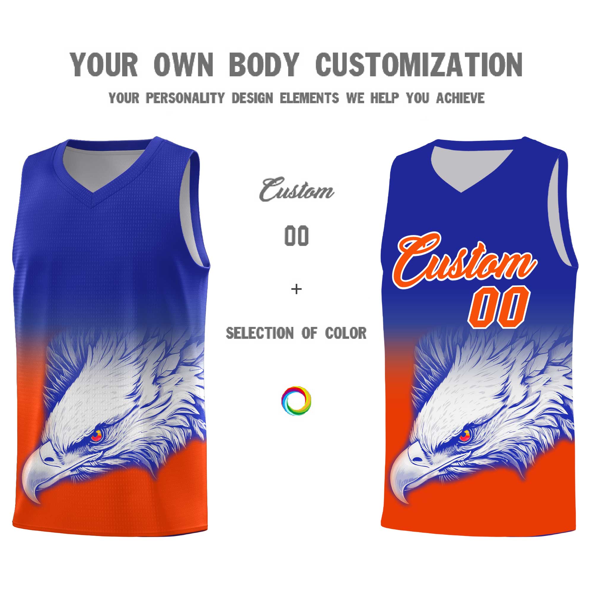 Custom Red Navy Basketball Kits with Eagle Pattern