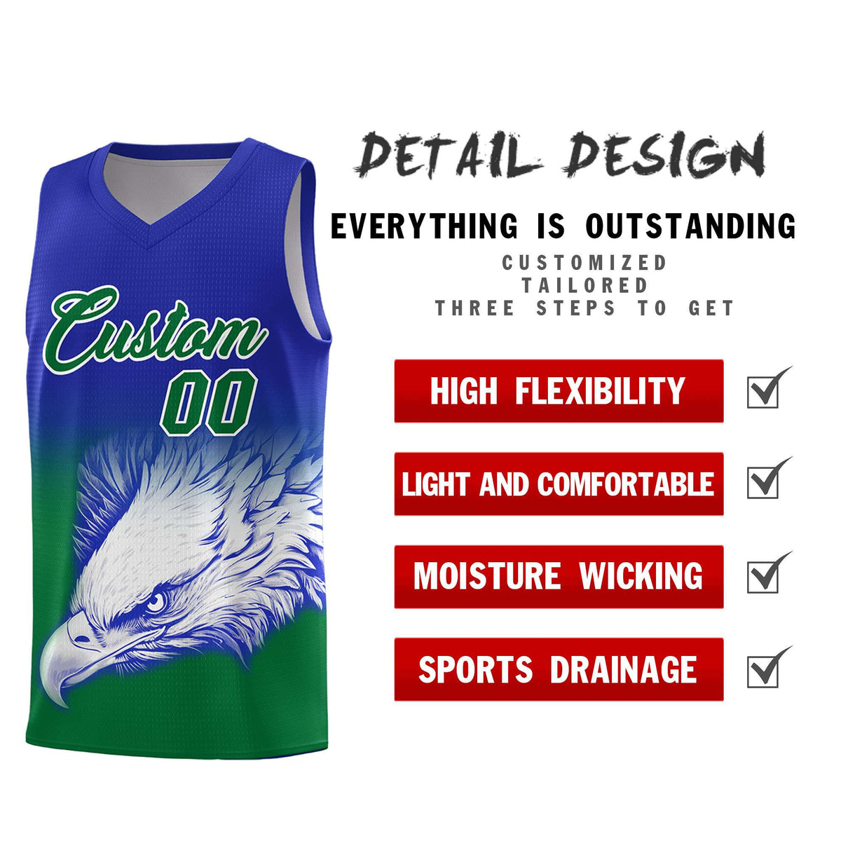 Custom Black Crimson Basketball Kits with Eagle Pattern