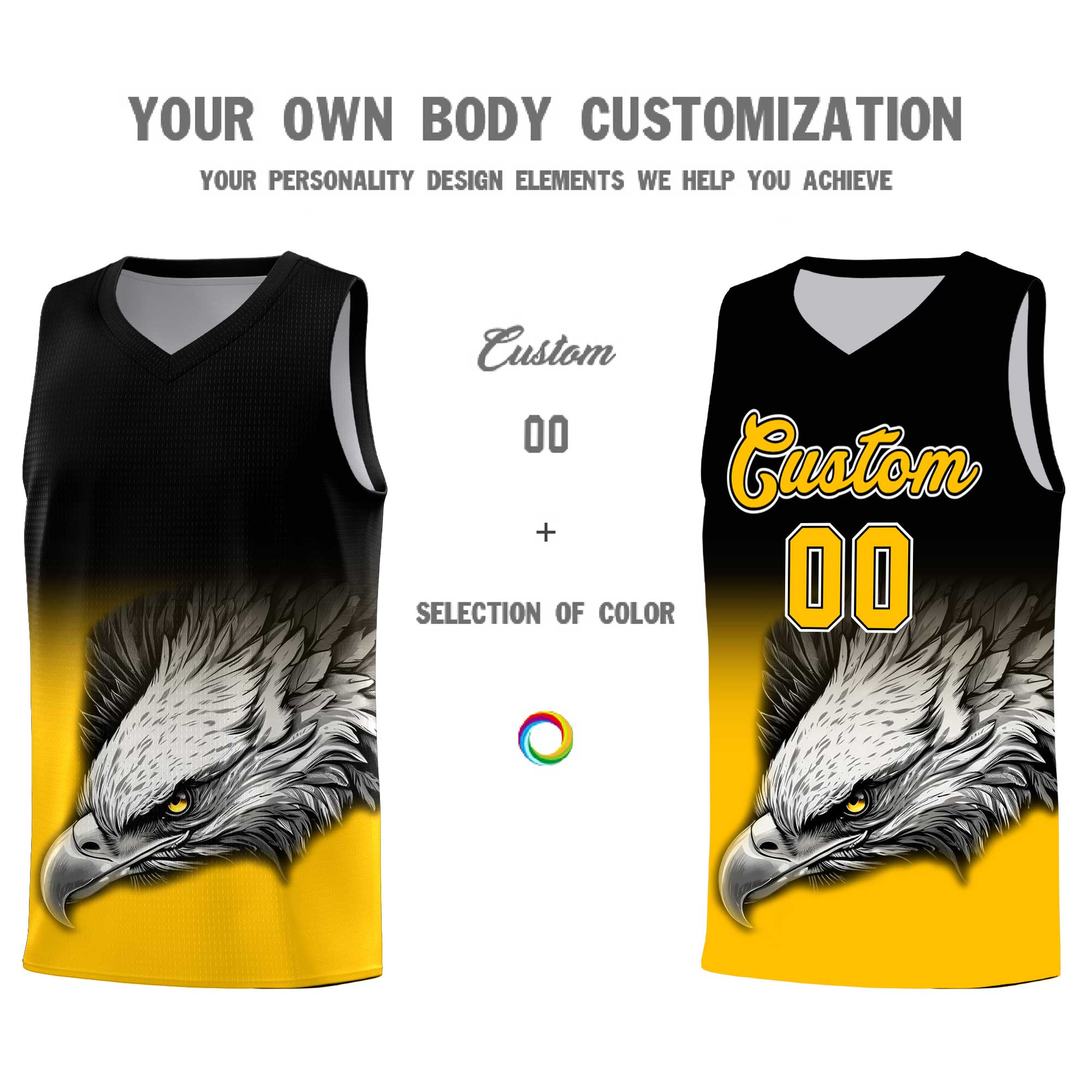 Custom Gray Green Basketball Kits with Eagle Pattern