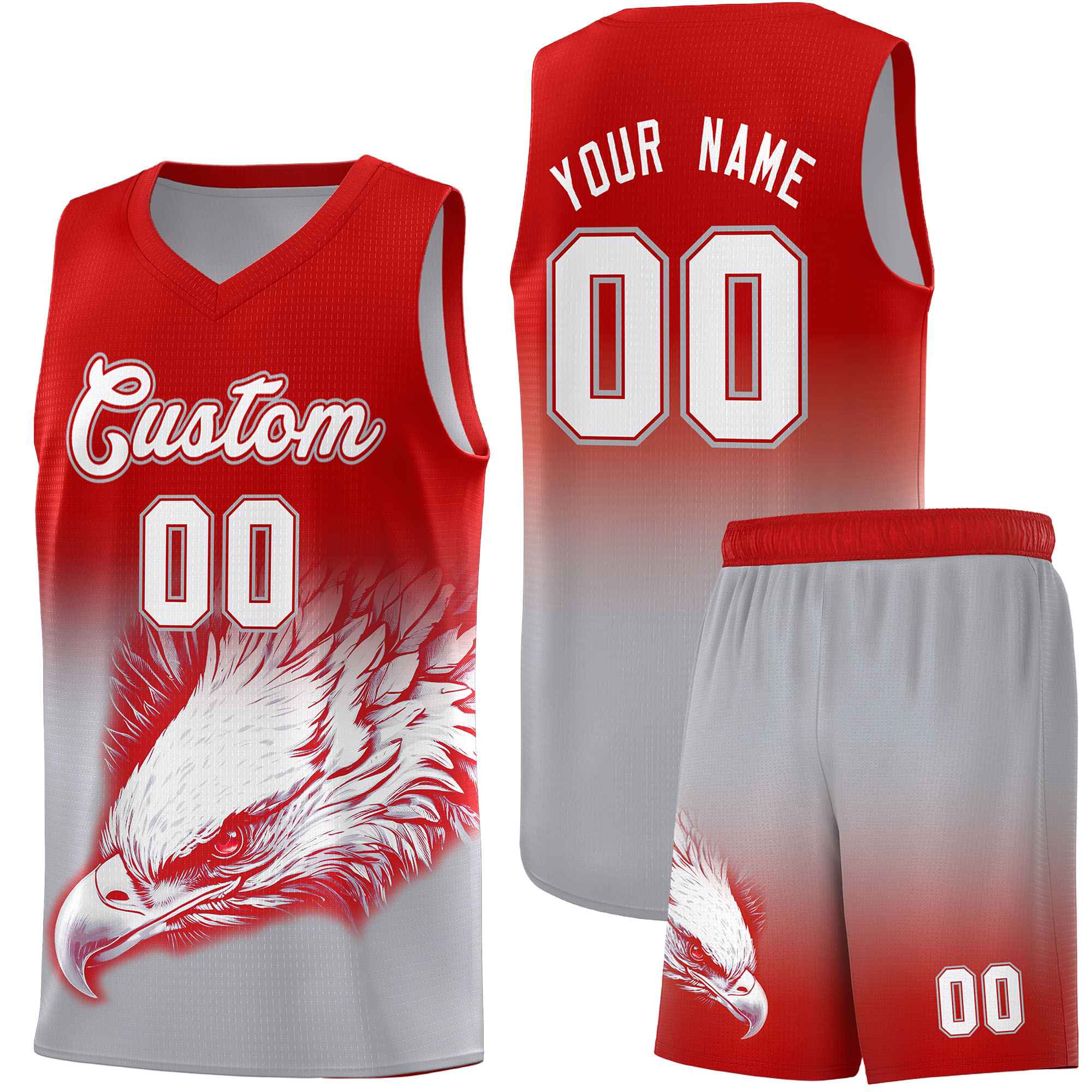 Custom Navy Teal Basketball Kits with Eagle Pattern