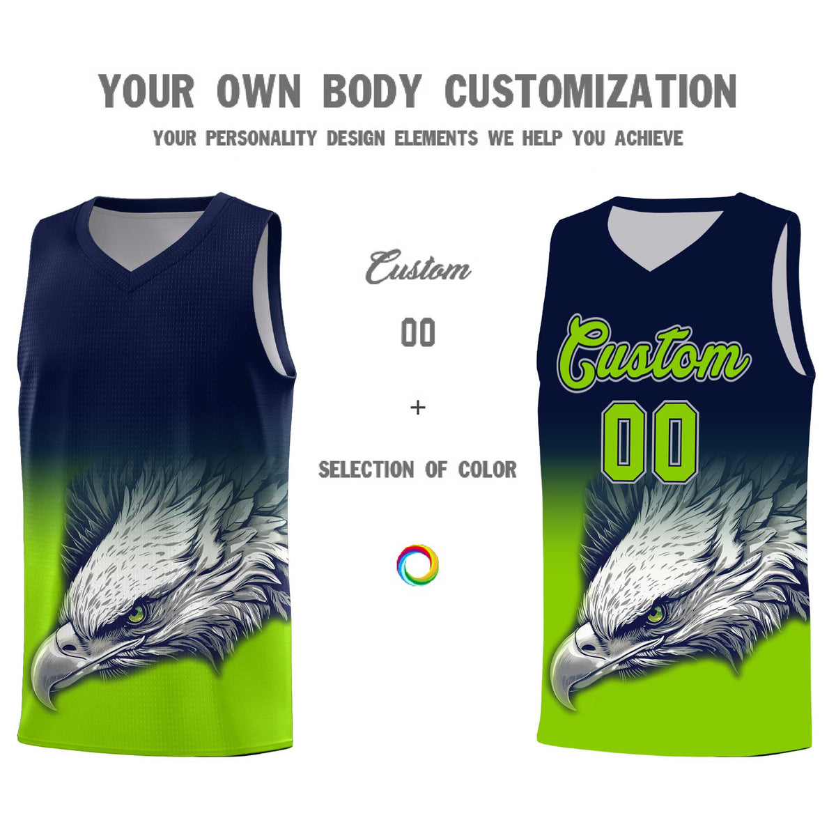Custom Navy Red Basketball Kits with Eagle Pattern