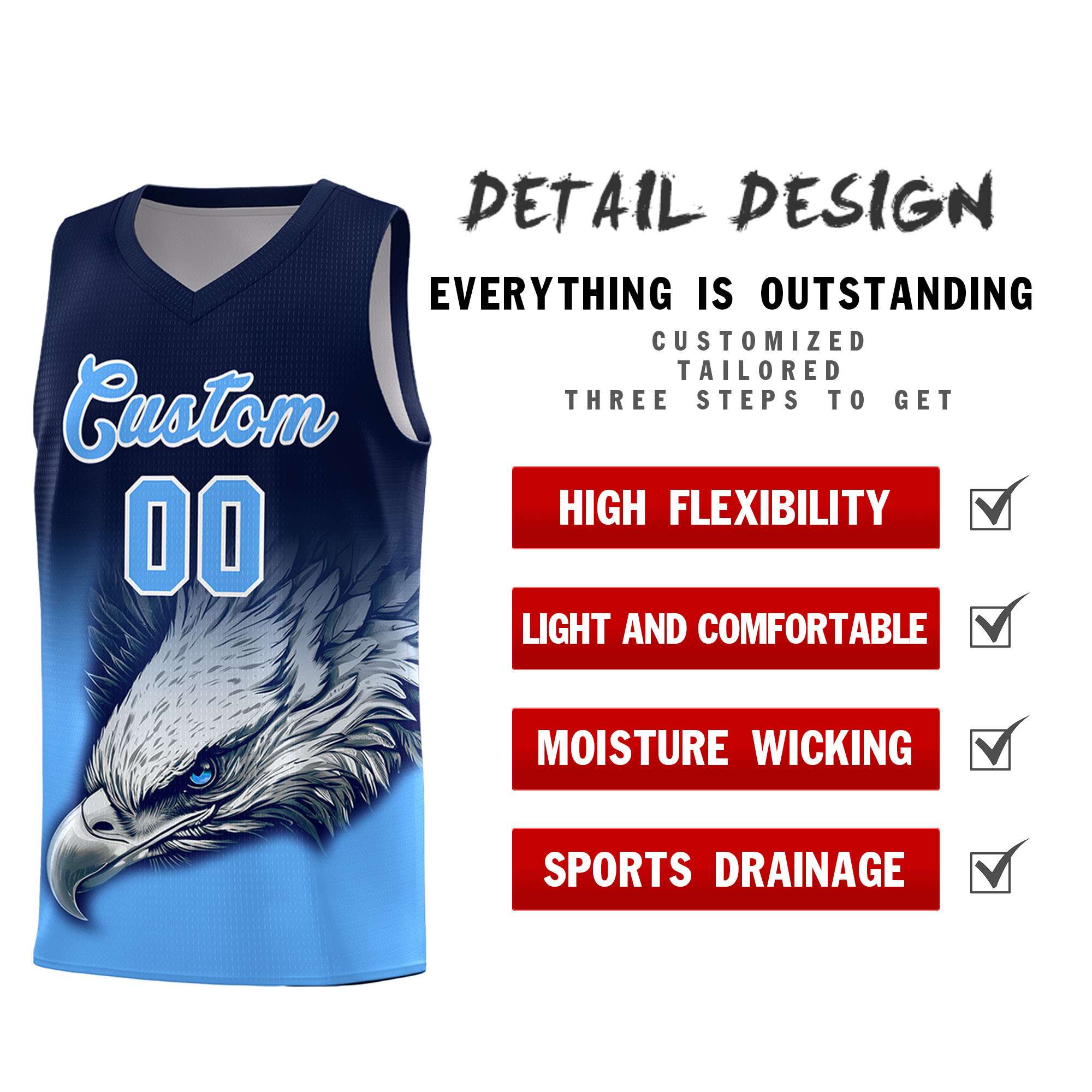 Custom Red Kelly Green Basketball Kits with Eagle Pattern