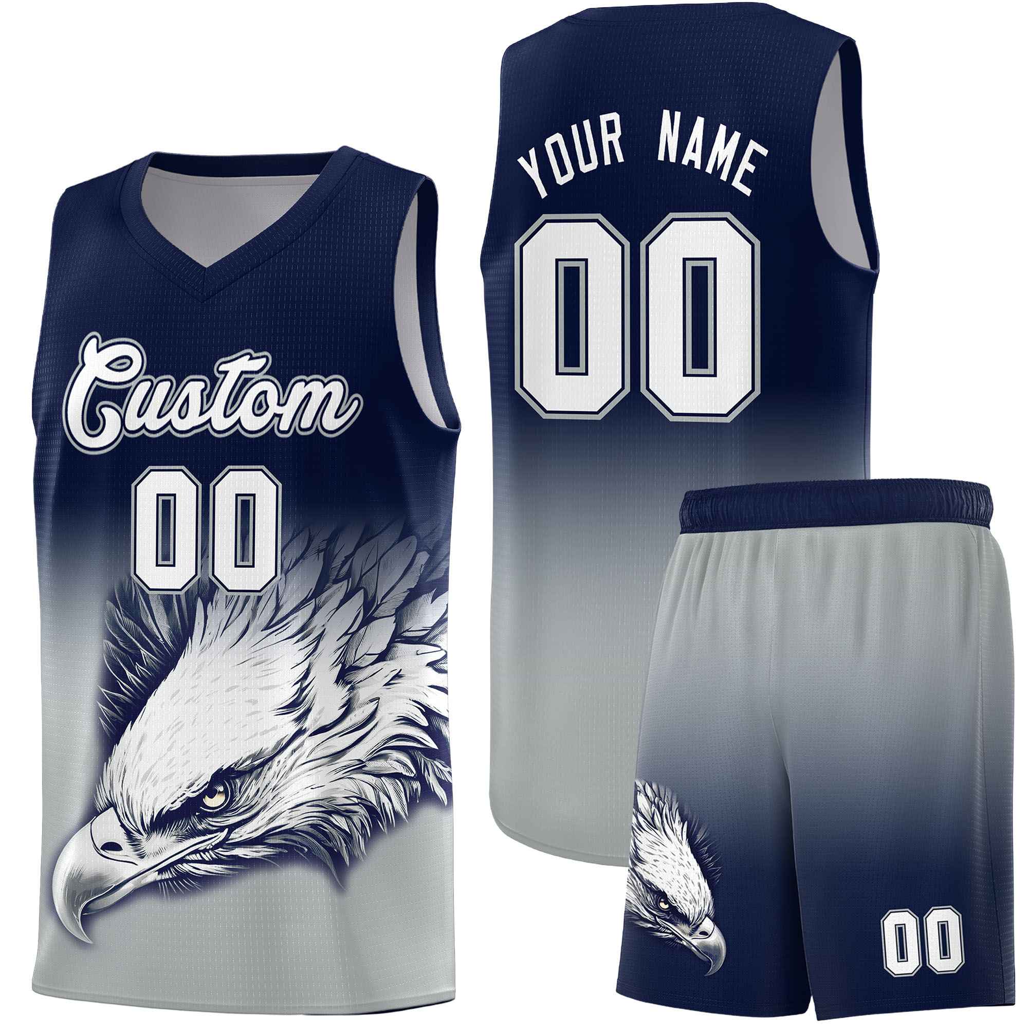 Custom Red Royal Basketball Kits with Eagle Pattern