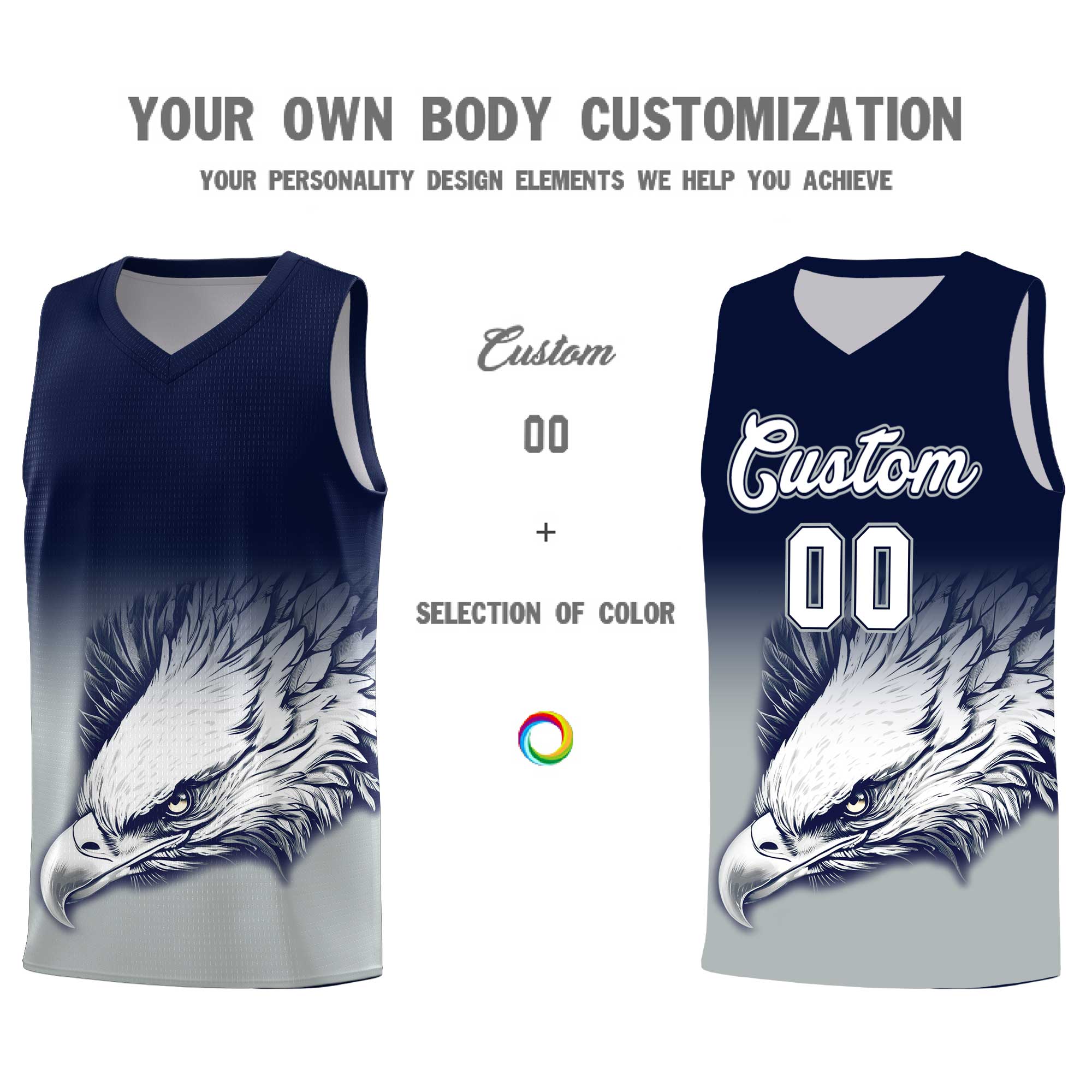 Custom Red Royal Basketball Kits with Eagle Pattern