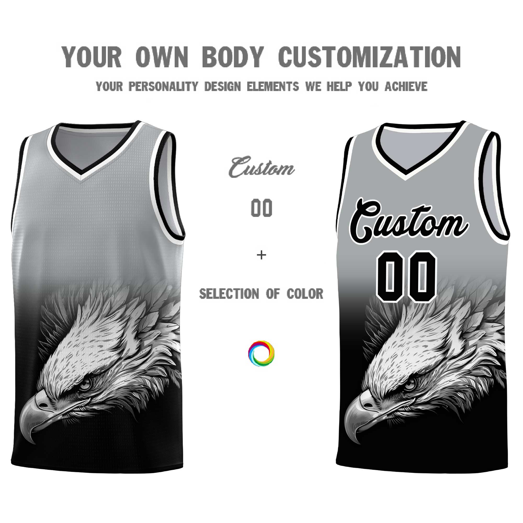 Custom Black Midnight Green Basketball Kits with Eagle Pattern