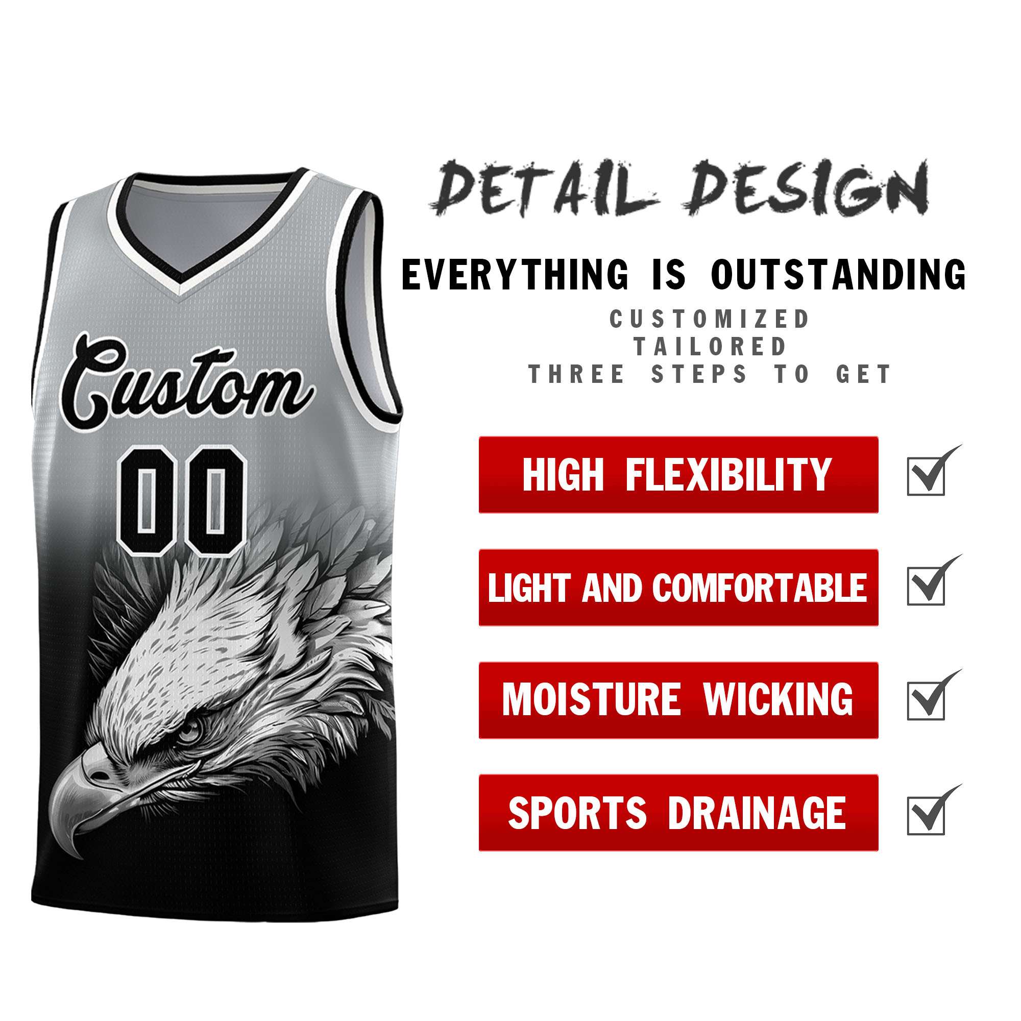 Custom Black Midnight Green Basketball Kits with Eagle Pattern