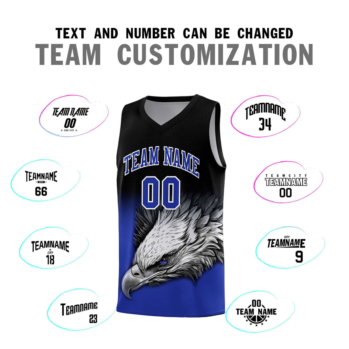 Custom Powder Blue Pink Basketball Kits with Eagle Pattern