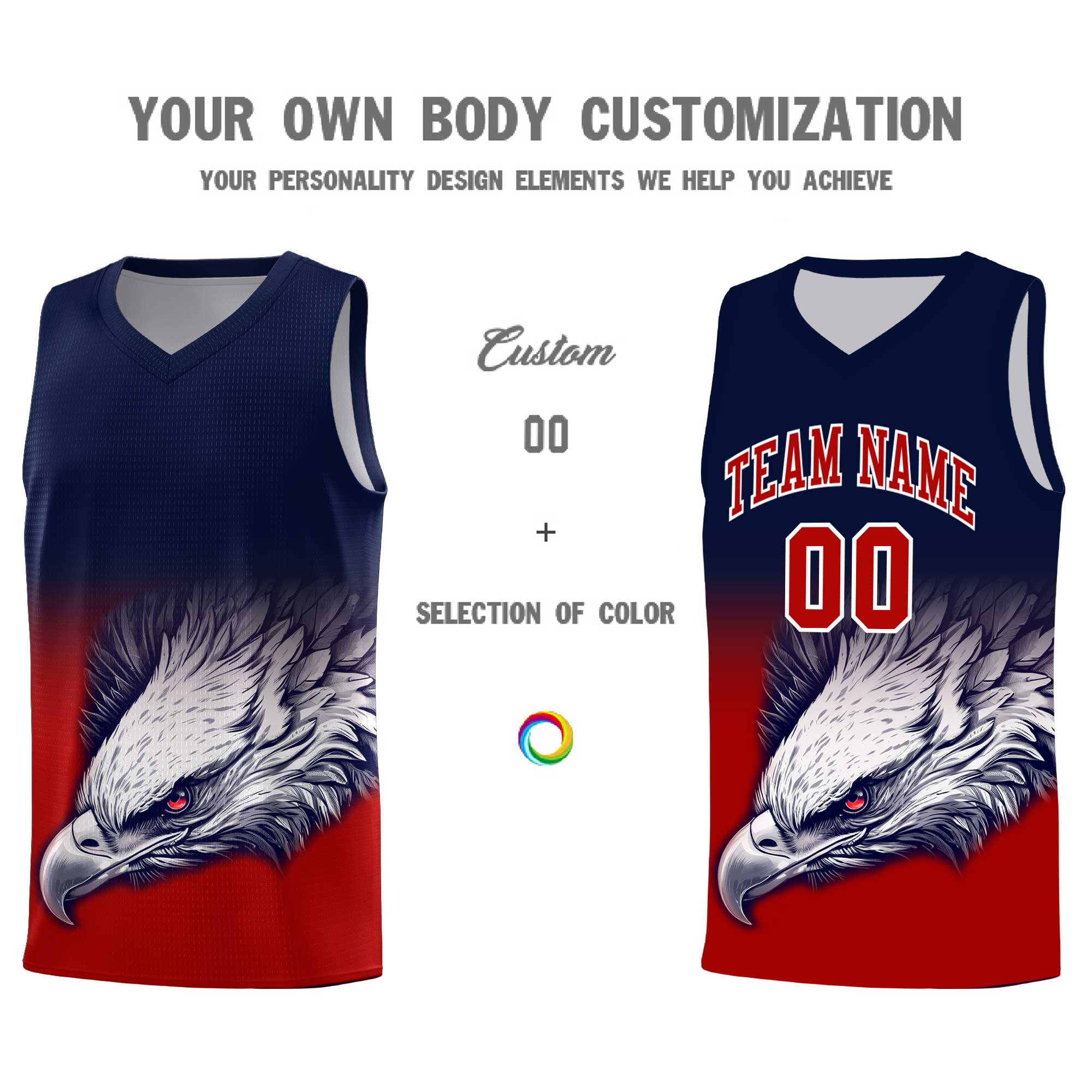 Custom Navy Neon Green Basketball Kits with Eagle Pattern