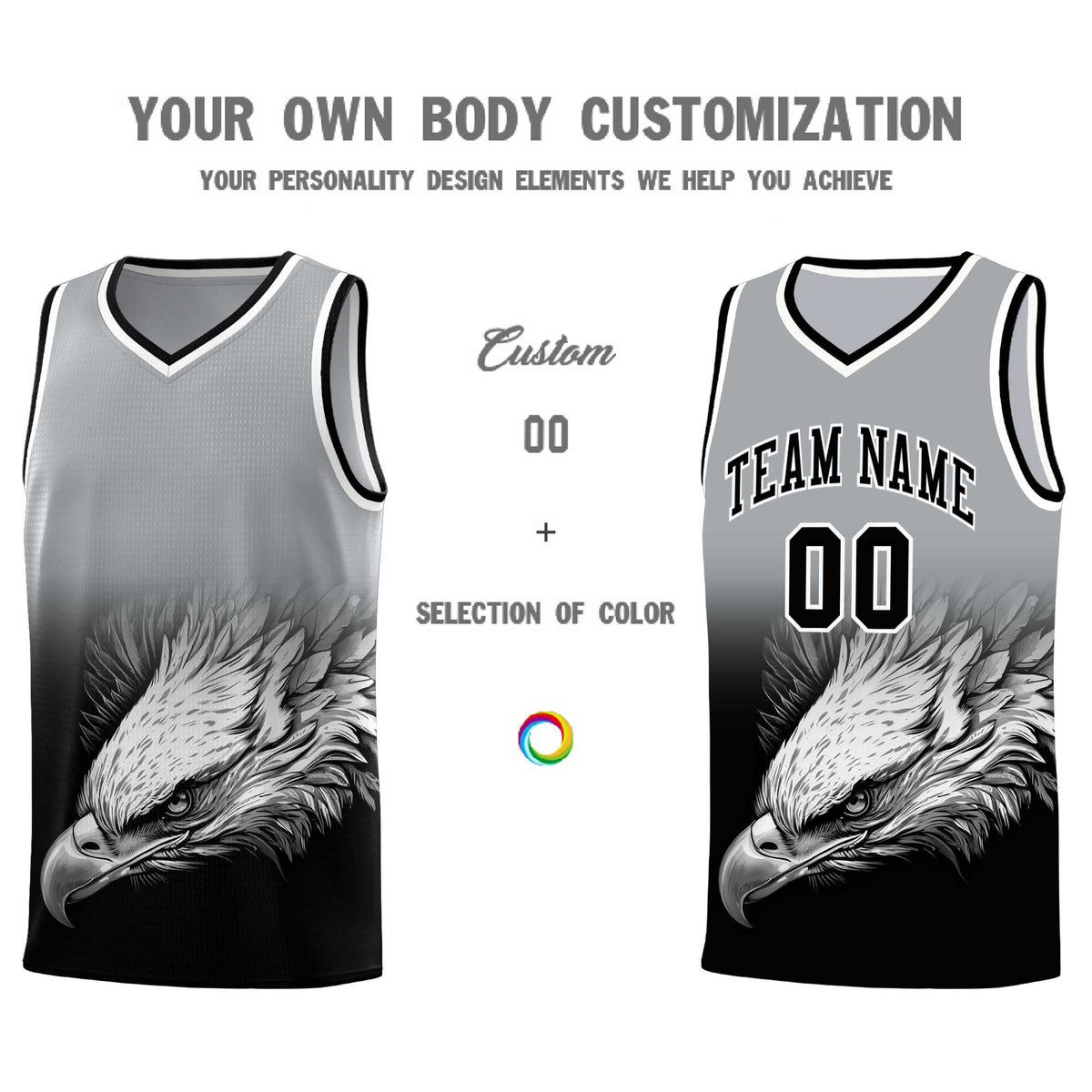 Custom Black Midnight Green Basketball Kits with Eagle Pattern