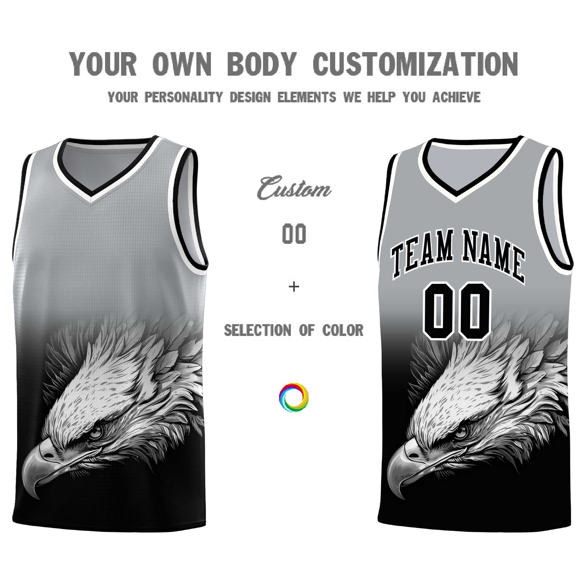 Custom Black Midnight Green Basketball Kits with Eagle Pattern