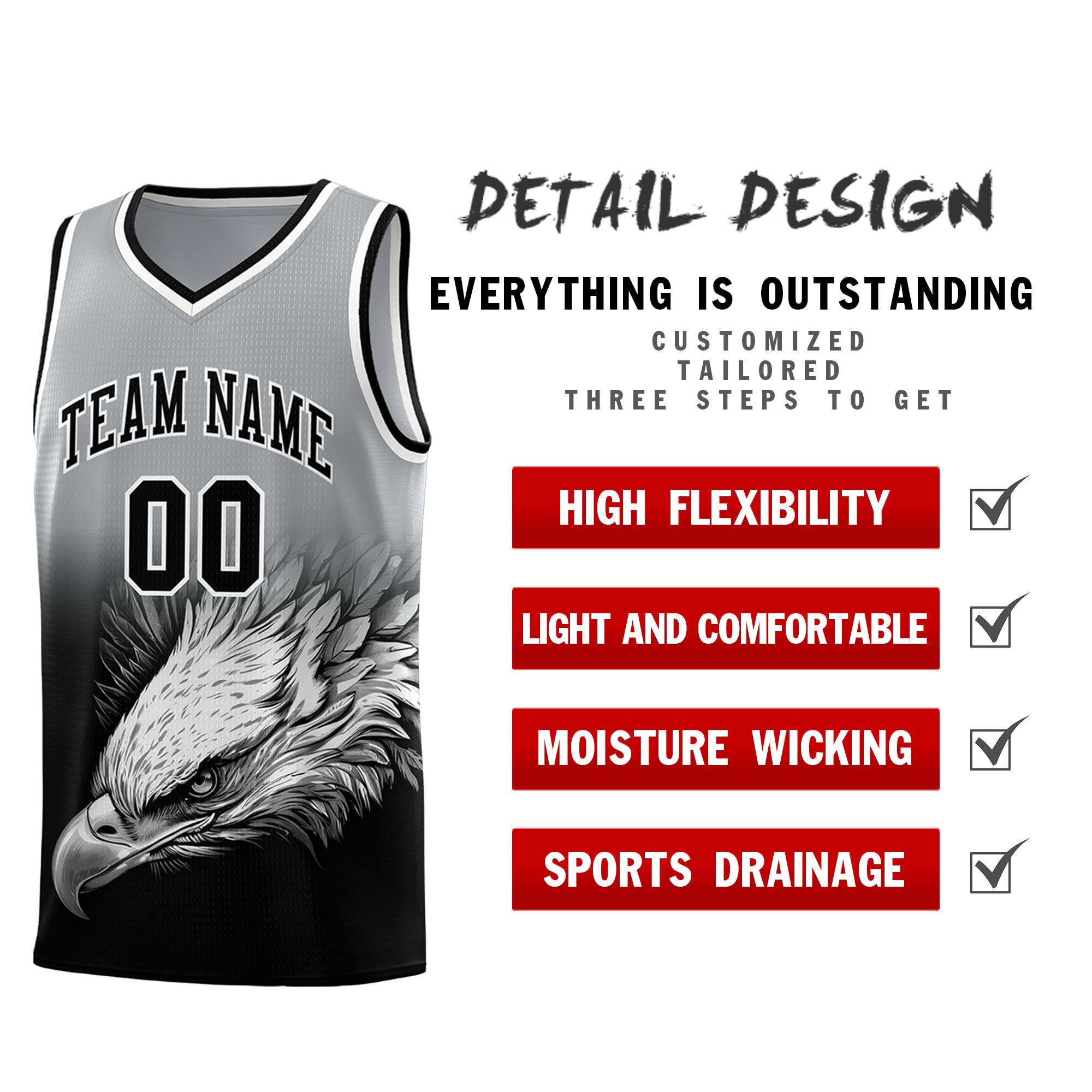 Custom Black Midnight Green Basketball Kits with Eagle Pattern