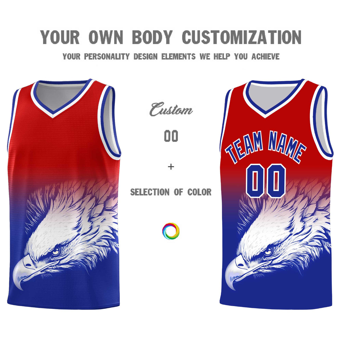 Custom Navy Gray Basketball Kits with Eagle Pattern