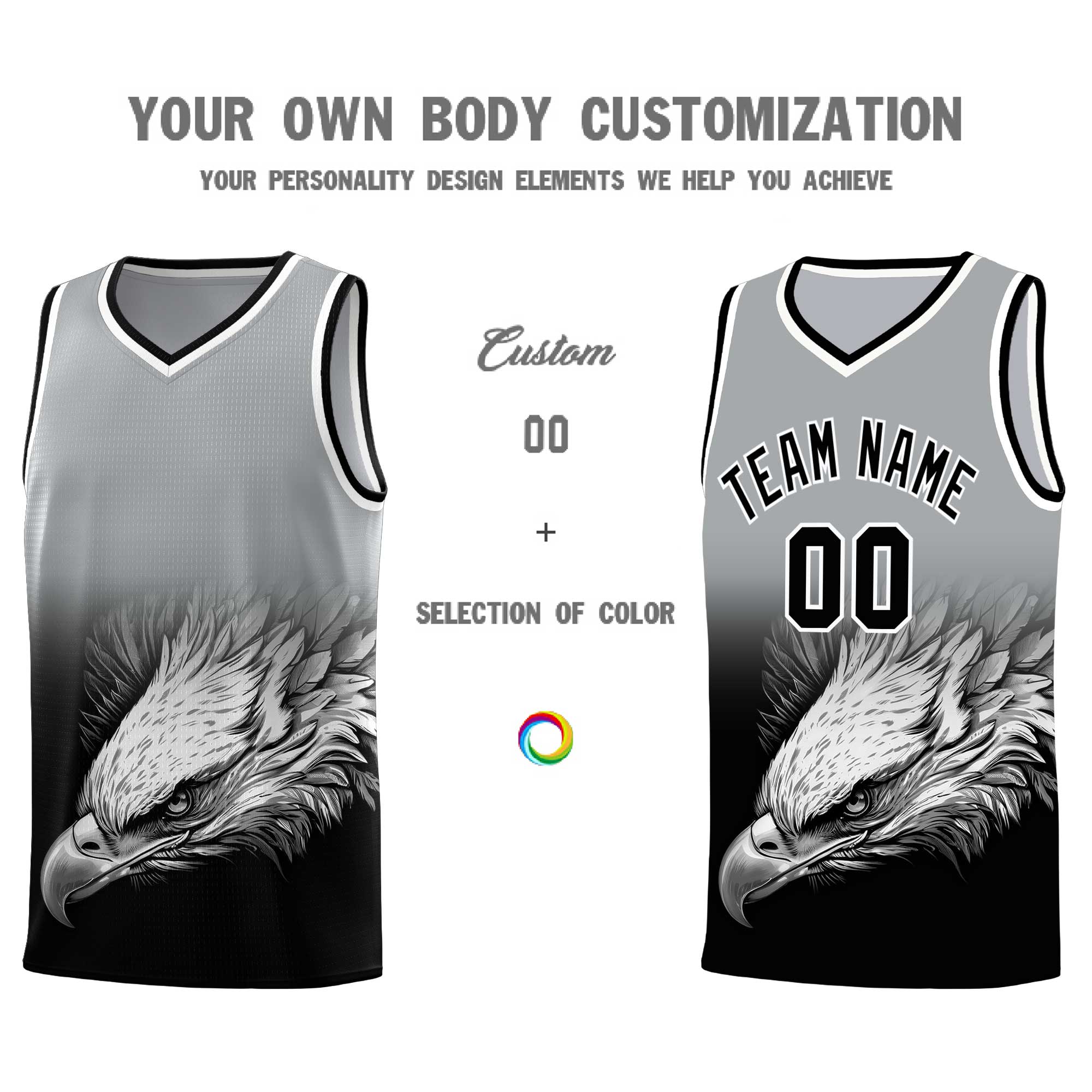 Custom Black Midnight Green Basketball Kits with Eagle Pattern