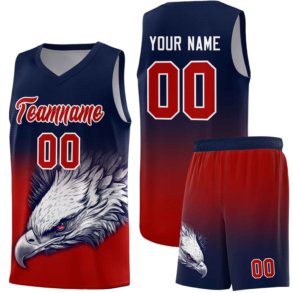 Custom Navy Neon Green Basketball Kits with Eagle Pattern