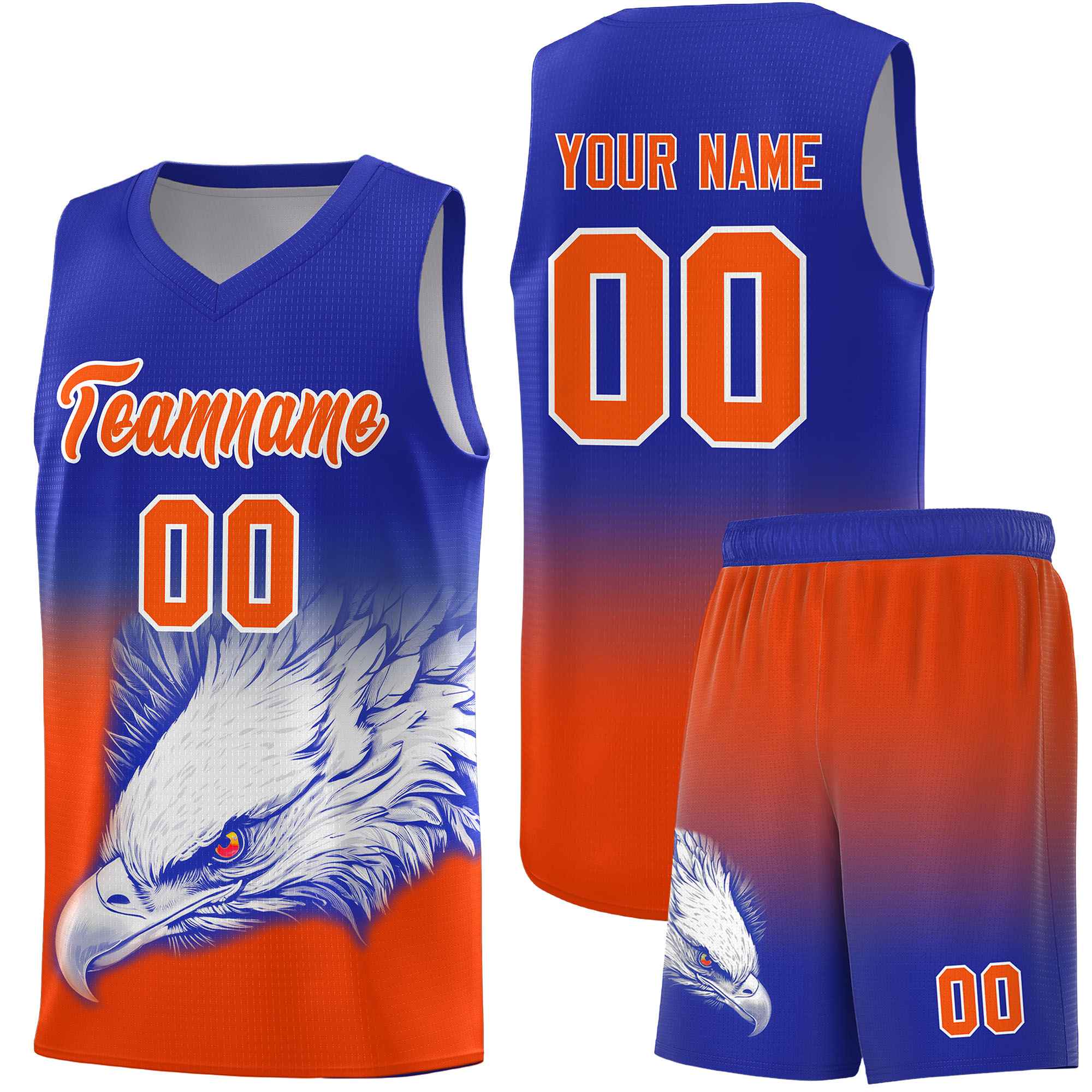 Custom Red Navy Basketball Kits with Eagle Pattern