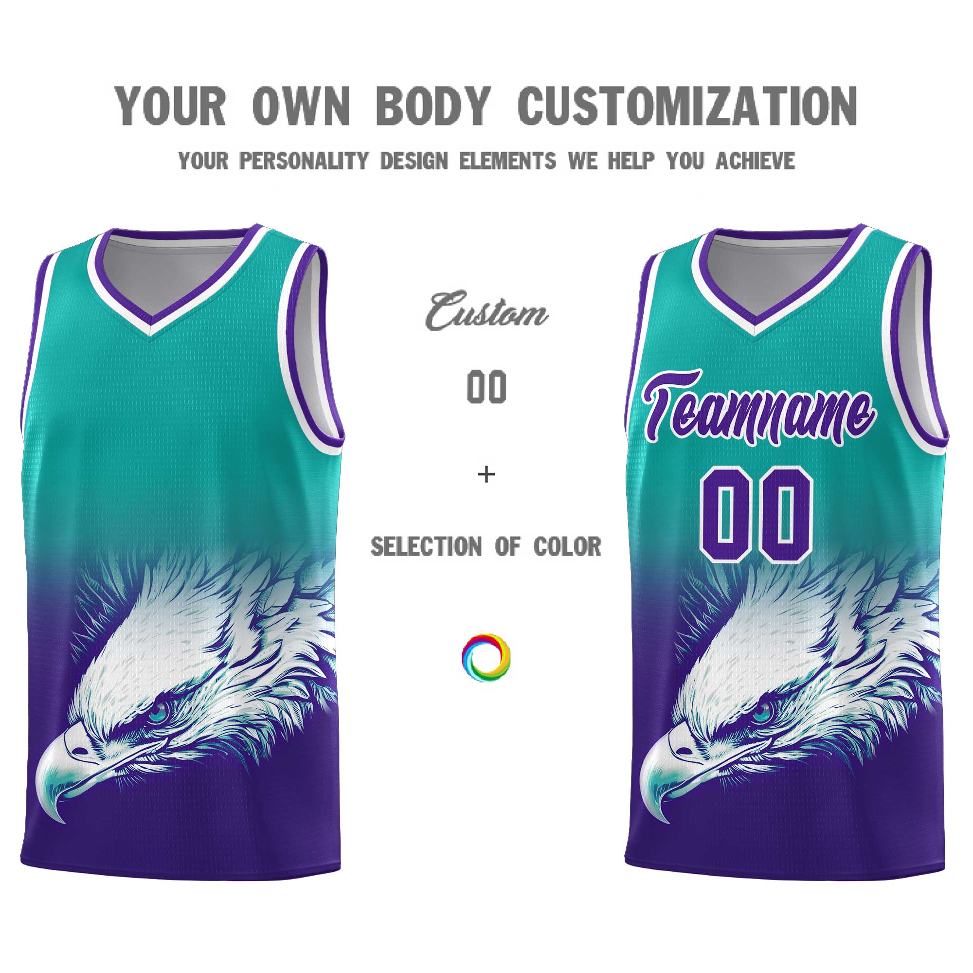 Custom Black Olive Basketball Kits with Eagle Pattern