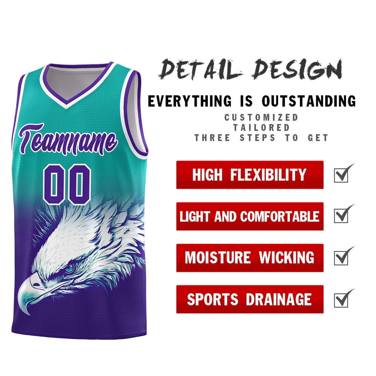 Custom Black Olive Basketball Kits with Eagle Pattern