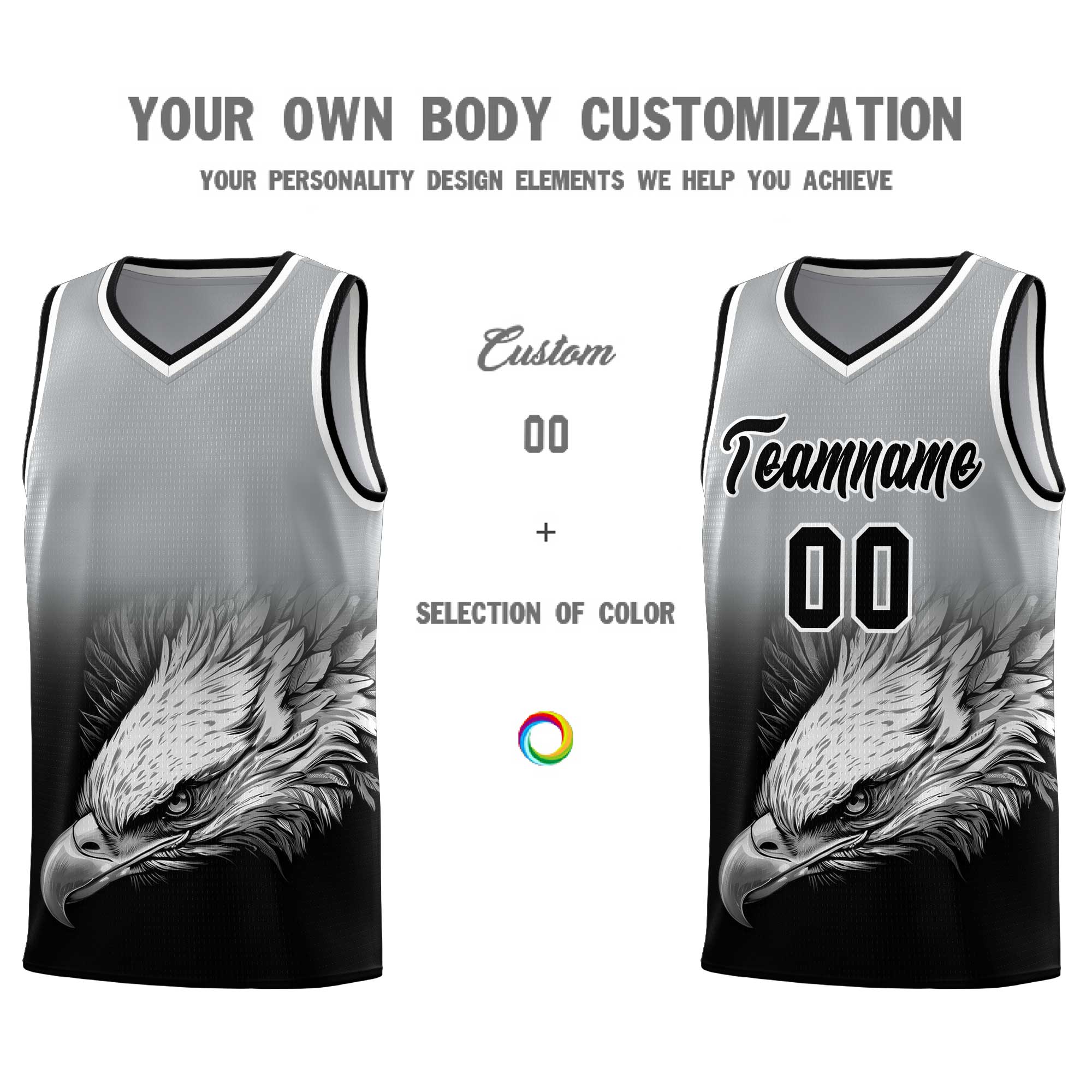 Custom Black Midnight Green Basketball Kits with Eagle Pattern