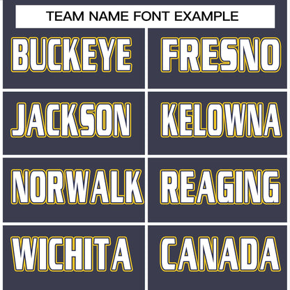 Custom Navy White-Yellow Personalized Basketball Shorts