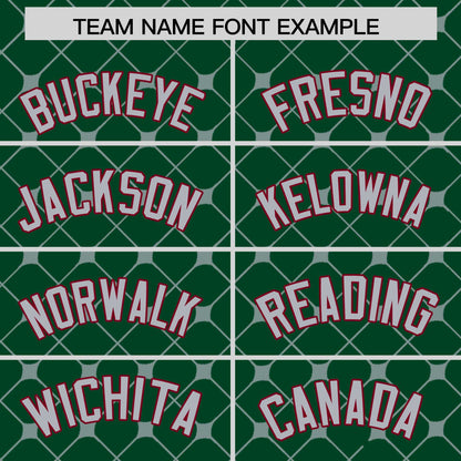 Custom Green-Gray Plaid Design Authentic Baseball Jersey