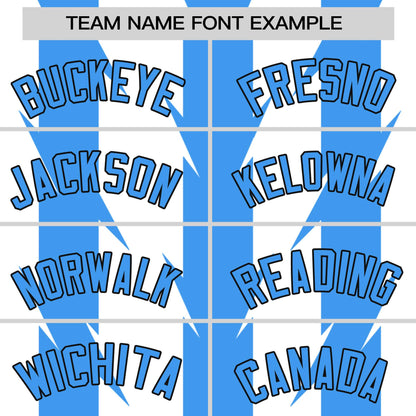 Custom White Powder Blue Raglan Sleeves Blade Pattern Authentic Baseball Jersey