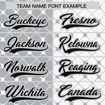Custom Gray White Split Fashion Plaid Design Authentic Baseball Jersey