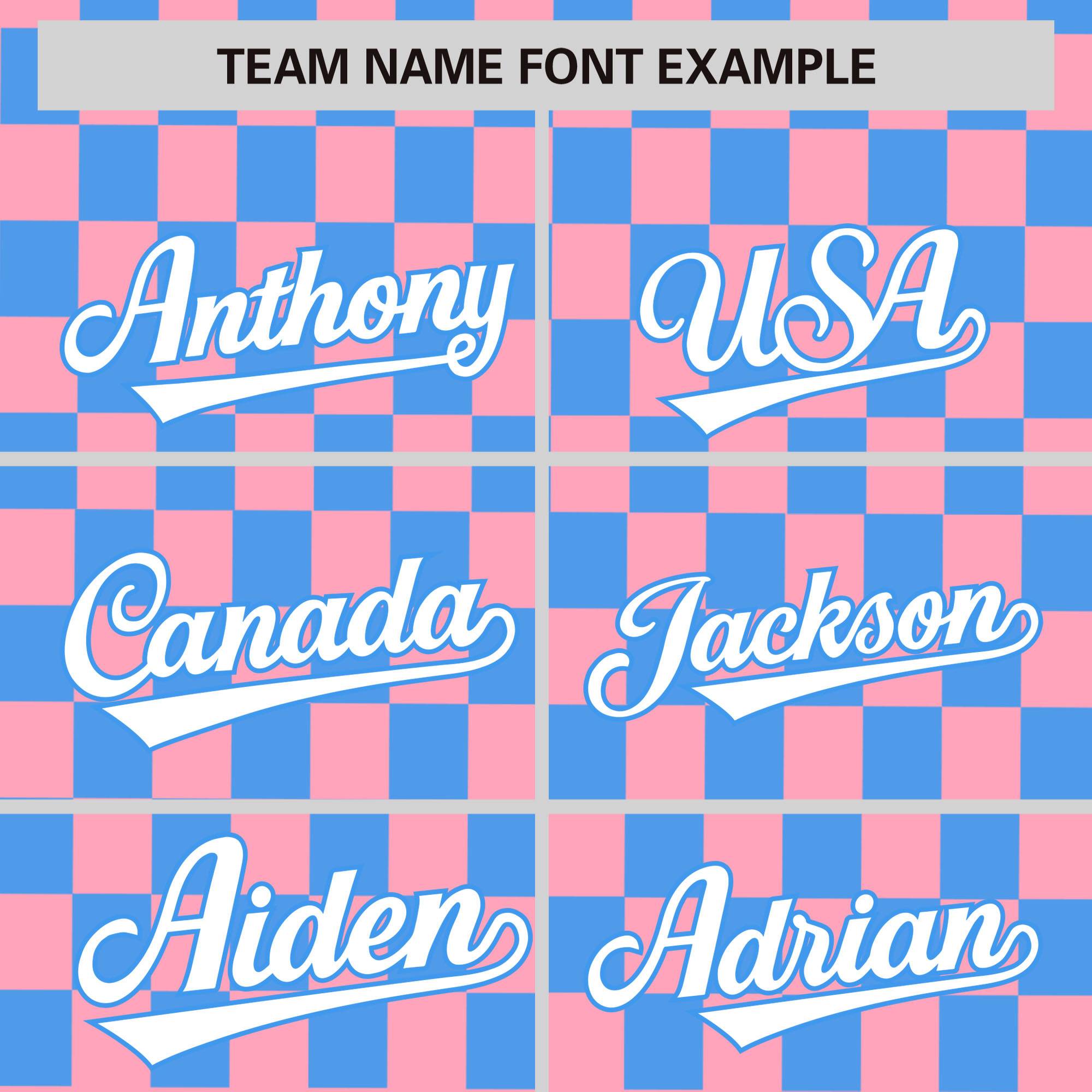 Custom Light Pink Powder Blue Personalized Plaid Fashion Design Authentic Baseball Jersey