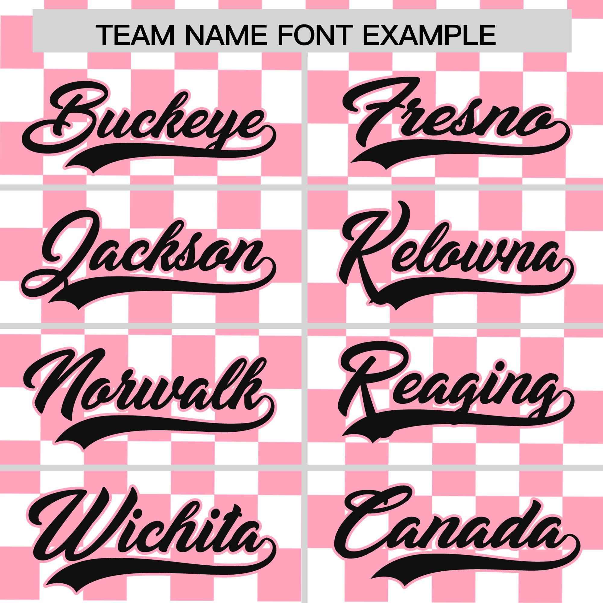 Custom White Light Pink Personalized Plaid Fashion Design Authentic Baseball Jersey