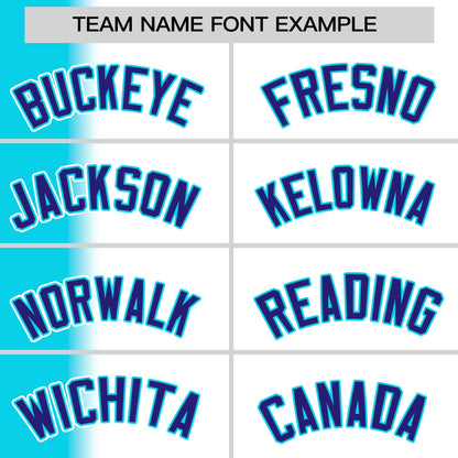 Custom White Sky Blue Pinstripe Personalized Gradient Authentic Baseball Jersey