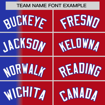 Custom Red Royal Pinstripe Personalized Gradient Authentic Baseball Jersey
