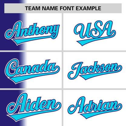 Custom White Purple Pinstripe Personalized Gradient Authentic Baseball Jersey