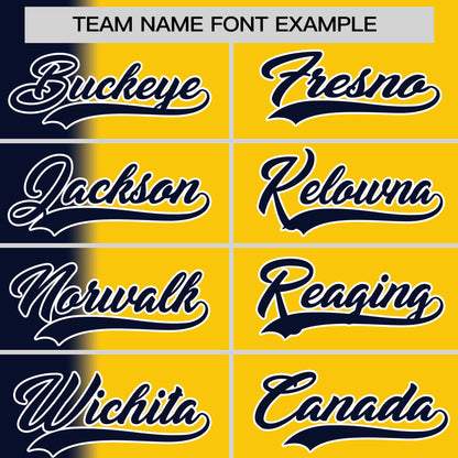 Custom Gold Navy Pinstripe Personalized Gradient Authentic Baseball Jersey