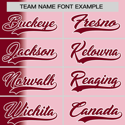 Custom Light Pink Crimson Pinstripe Personalized Gradient Authentic Baseball Jersey