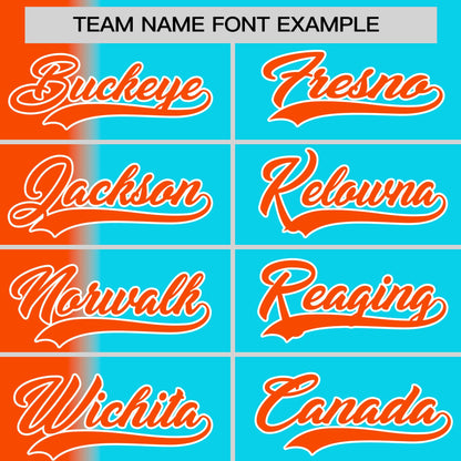 Custom Sky Blue Orange Pinstripe Personalized Gradient Authentic Baseball Jersey