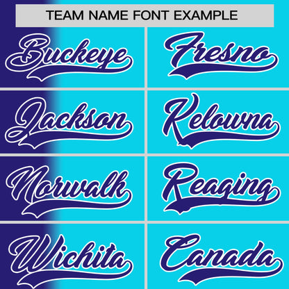 Custom Sky Blue Purple Pinstripe Personalized Gradient Authentic Baseball Jersey