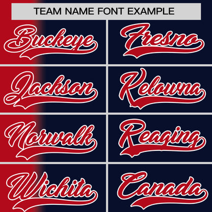 Custom Navy Red Pinstripe Personalized Gradient Authentic Baseball Jersey