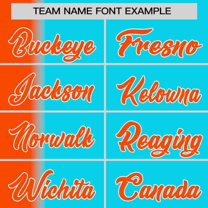 Custom Sky Blue Orange Pinstripe Personalized Gradient Authentic Baseball Jersey