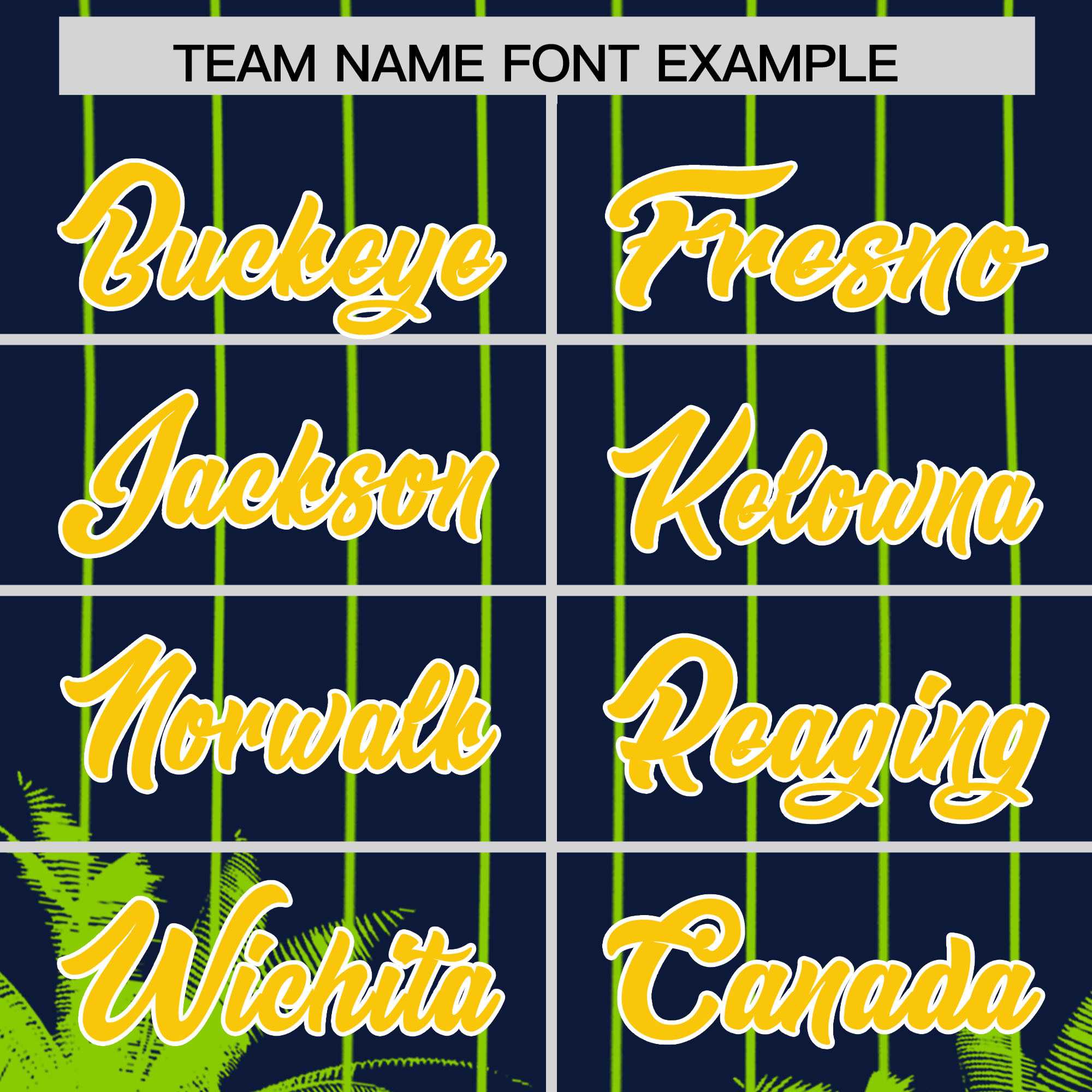 Custom Navy Neon Green Pinstripe Coconut Tree Pattern Authentic Baseball Jersey