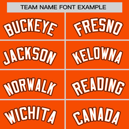 Custom Orange Black-White Personalized Color Block Authentic Baseball jersey