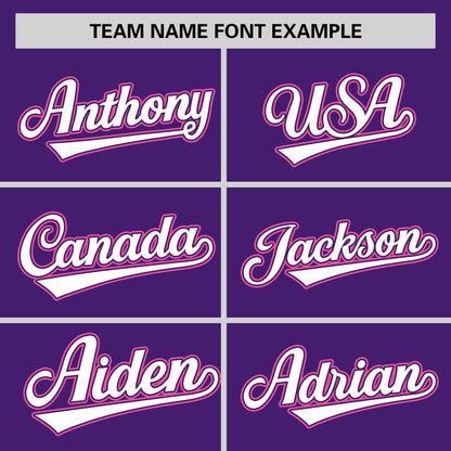 Custom Purple Pink-White Personalized Color Block Authentic Baseball jersey