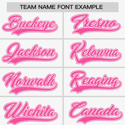 Custom White Pink-Light Pink Personalized Color Block Authentic Baseball jersey