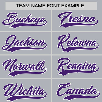 Custom Gray Purple-White Personalized Color Block Authentic Baseball jersey