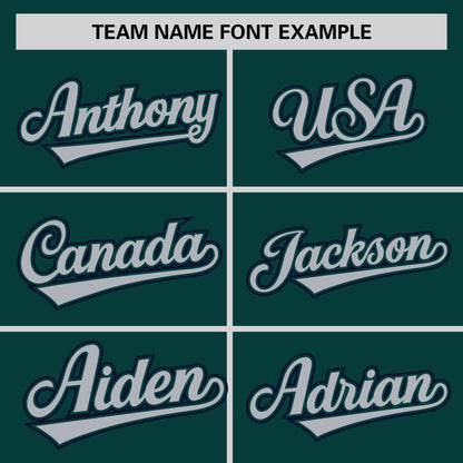 Custom Midnight Green Navy Pinstripe Personalized Raglan Sleeves Authentic Baseball Jersey