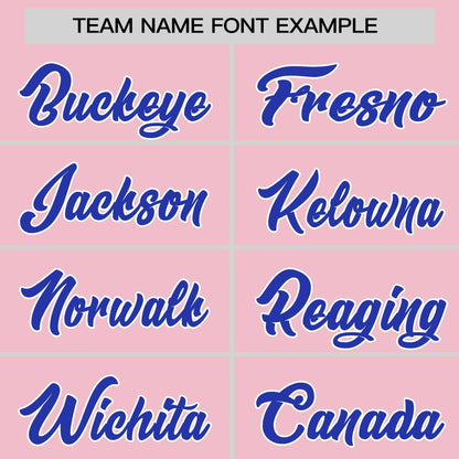 Custom Light Pink Royal Pinstripe Personalized Raglan Sleeves Authentic Baseball Jersey