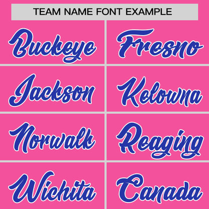 Custom Pink Royal Pinstripe Personalized Raglan Sleeves Authentic Baseball Jersey