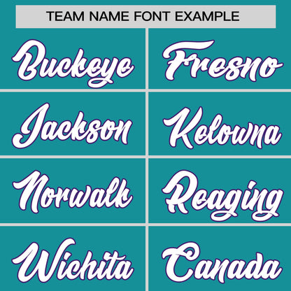 Custom Aqua Purple Pinstripe Personalized Raglan Sleeves Authentic Baseball Jersey