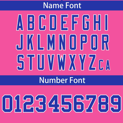 Custom Pink Royal-White Personalized Color Block Authentic Baseball Jersey