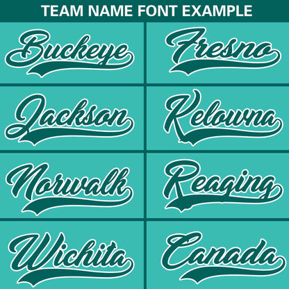 Custom Light Green Aqua-White Personalized Color Block Authentic Baseball Jersey