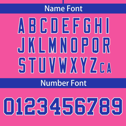 Custom Pink Royal-White Personalized Color Block Authentic Baseball Jersey